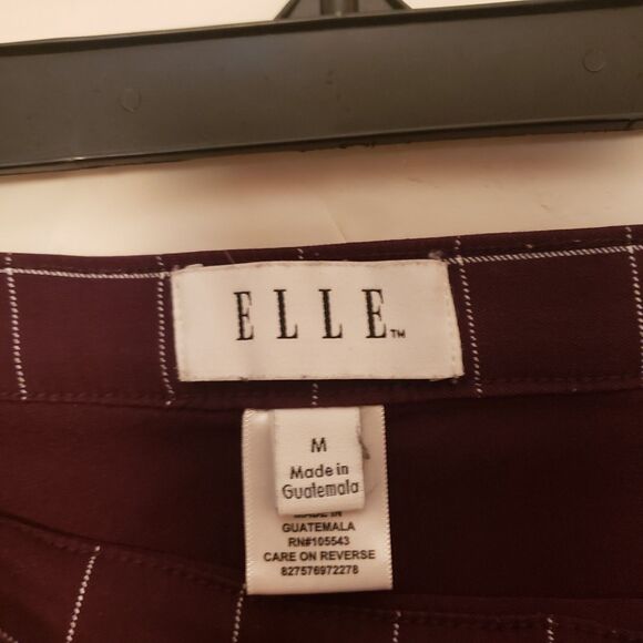 ELLE Cigarette Pants Plum Checkered Minimalist European Elegance Sz M NWOT - Picture 10 of 10
